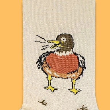 جوراب ساقدار فانتزی برند Optimist مدل Duck طرح اردک رنگ نباتی و سبز زیتونی
